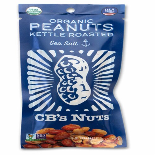 CB's Nuts Organic Kettle Roasted Sea Salt Peanuts Perspective: front