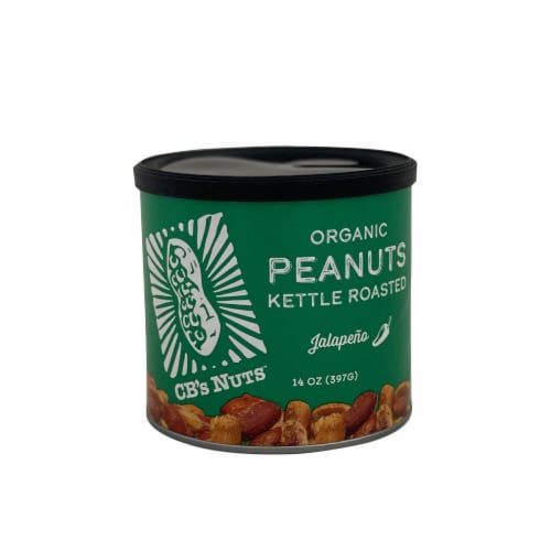 CB's Nuts Jalapeno Kettle Roasted Organic Peanuts Perspective: front