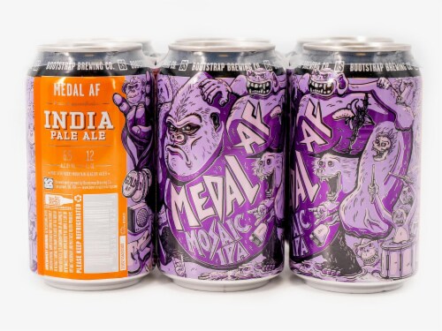 Bootstrap Brewery Medal AF Mosaic IPA Cans Perspective: front