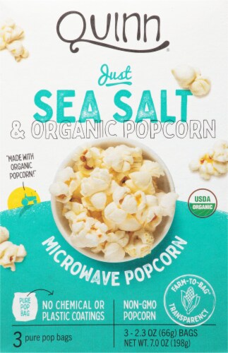 Quinn® Just Sea Salt Microwave Popcorn Perspective: front