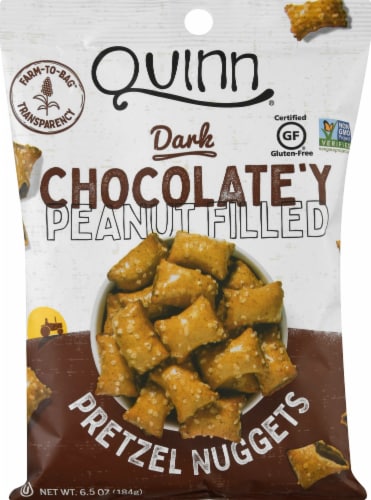 Quinn Dark Chocolate'y Peanut Filled Pretzels Perspective: front