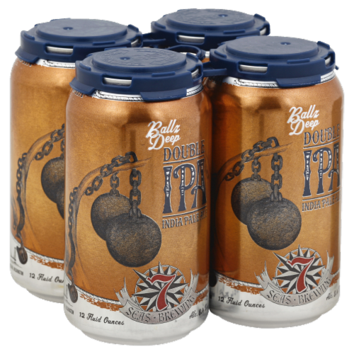 7 Seas Brewing Ballz Deep Double IPA Perspective: front
