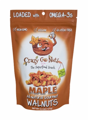 Crazy Go Nuts All-Natural Maple Gourmet Walnuts Perspective: front