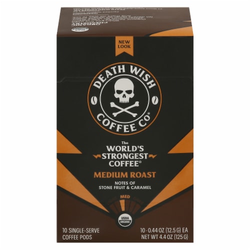 Death Wish Coffee Co.® Medium Roast Organic Coffee Pods Perspective: front