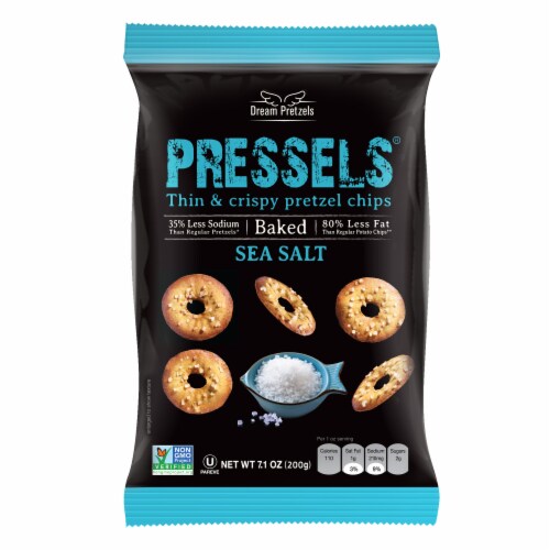 Pressel's Sea Salt Thin & Crispy Pretzel Chips Perspective: front