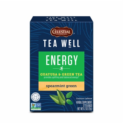 Celestial Seasonings® Tea Well Spearmint Green Energy Herbal Supplement Tea Bags Perspective: front