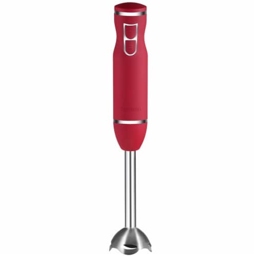 Chefman 300 Watt 2 Speed Immersion Blender - Red/Silver Perspective: front