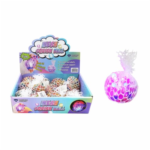 Diamond Visions 9048221 Lighted Mesh Squish Ball - Pack of 12 Perspective: front