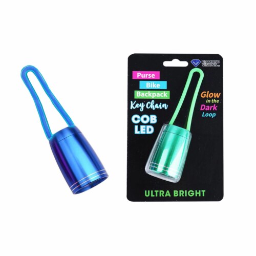 Diamond Visions 9074178 Mini Glow Dark Keychain LED Flashlight - Case of 12 Perspective: front