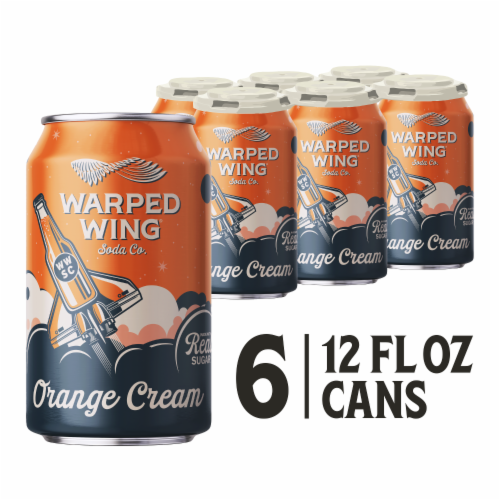 Warped Wing® Orange Cream Soda Cans Perspective: front