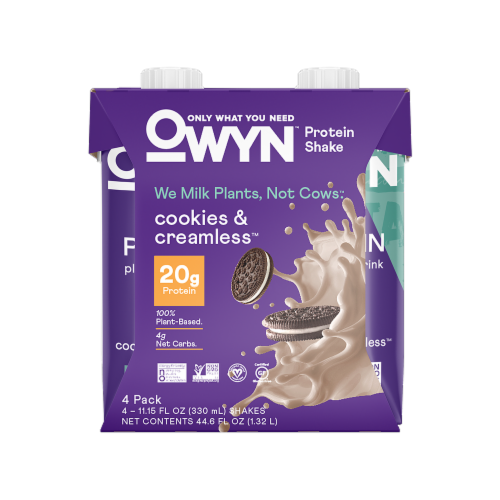 OWYN™ Cookies & Creamless™ Plant-Based Protein Shakes Perspective: front