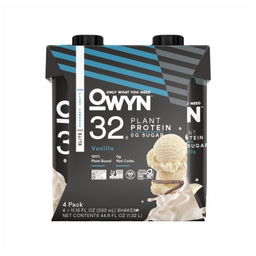 OWYN 100% Vegan Pro Elite Vanilla Protein Shakes Perspective: front