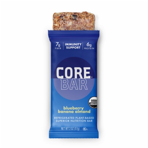 CORE® Foods Blueberry Banana Almond Protein Vegan Bar Perspective: front