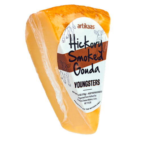 Artikaas Youngsters Hickory Smoked Gouda Cheese Perspective: front