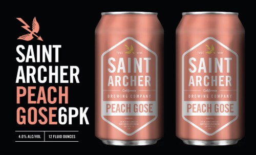 Saint Archer Brewing Company Peach Gose Ale Beer Perspective: front