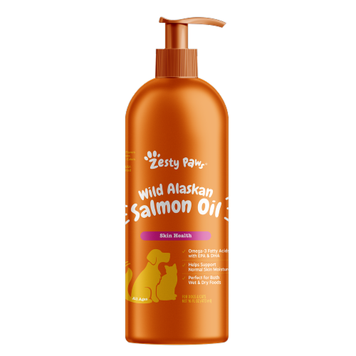 Zesty Paws® Wild Alaskan Salmon Oil Skin Health Supplement Perspective: front
