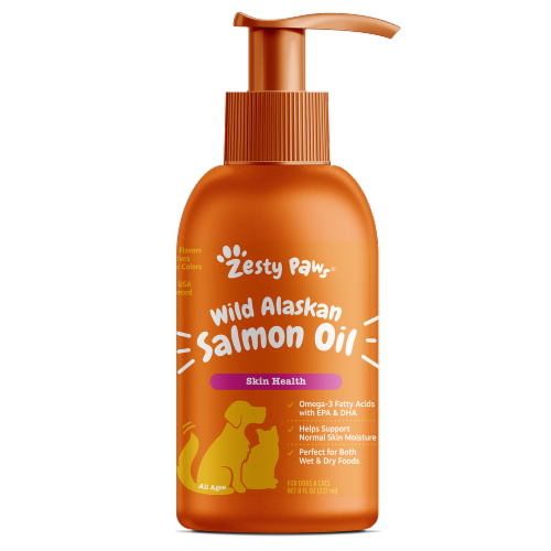 Zesty Paws® Wild Alaskan Salmon Oil Skin Health Supplement Perspective: front