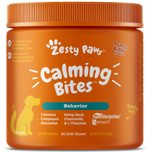 Zesty Paws® Behavior Calming Bites™ Peanut Butter Soft Chews Perspective: front