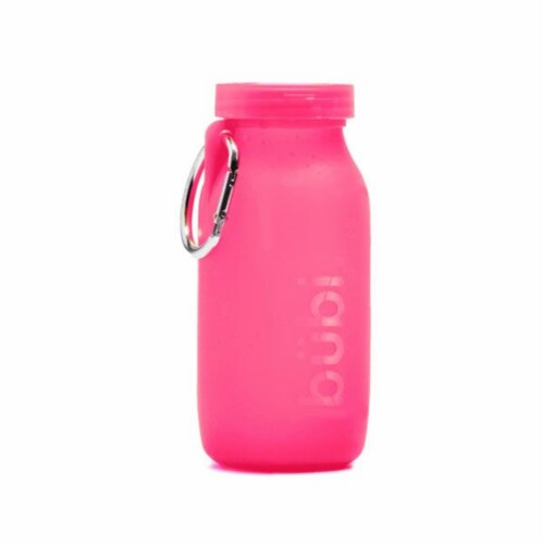 Bubi Brands BB42RP270 14oz & 414 ml Foldable Water Bottle Rose, Rose Pink Perspective: front