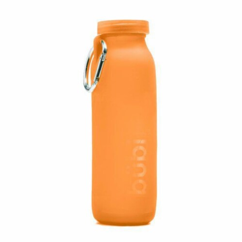 Bubi Brands BB65SO324 22oz & 650 ml Foldable Water Bottle Rose, Sunset Orange Perspective: front