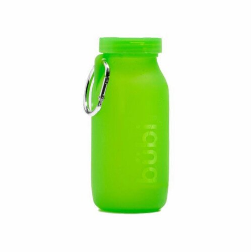 Bubi Brands BB42SG379 14oz & 414 ml Foldable Water Bottle Rose, Seaweed Green Perspective: front
