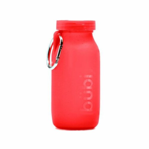 Bubi Brands BB42CR393 14oz & 414 ml Foldable Water Bottle Rose, Crimson Red Perspective: front