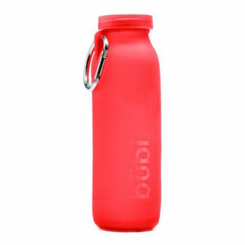 Bubi Brands BB65CR409 22oz & 650 ml Foldable Water Bottle Rose, Crimson Red Perspective: front