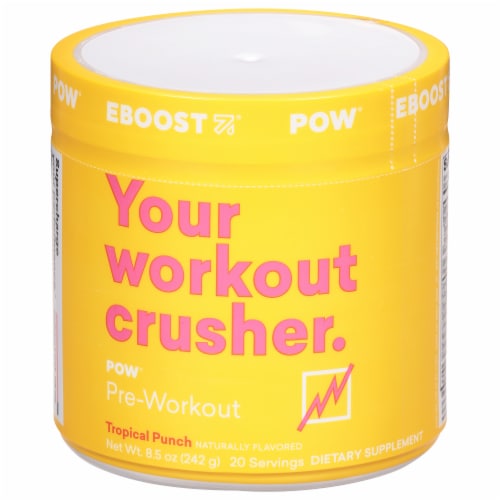 EBOOST Tropical Punch Pre-Workout Superenhancer Powder Perspective: front