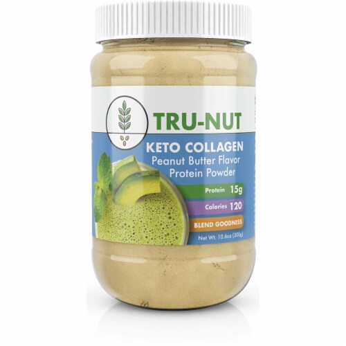 Tru-Nut Keto Collagen Protein Powder- Peanut Butter 10.6 oz Pwdr Perspective: front