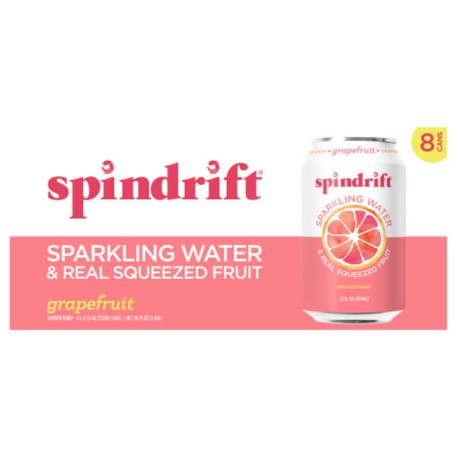 Spindrift® Grapefruit Unsweetened Sparkling Water Perspective: front