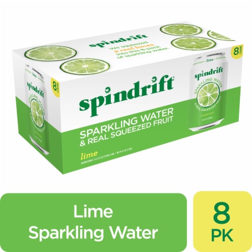 Spindrift® Lime Flavored Sparkling Water Cans Perspective: front