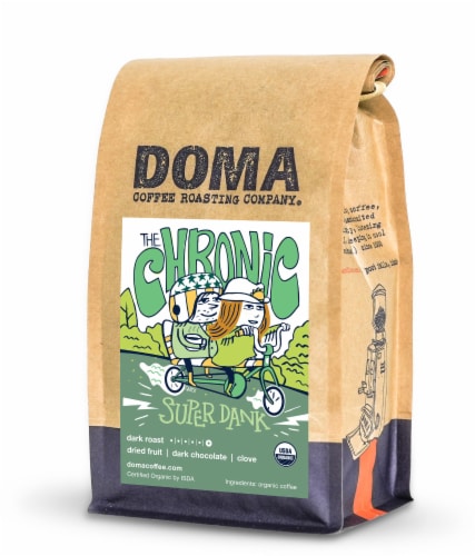 Doma Coffee Roasting Company® The Chronic Super Dank Dark Roast Organic Whole Bean Coffee Perspective: front