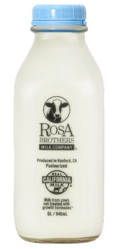Rosa Brothers Bottled Skim Milk Perspective: front