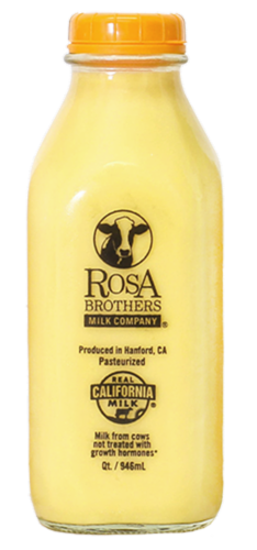 Rosa Brothers Milk Co Glass Bottled Banana Milk Perspective: front