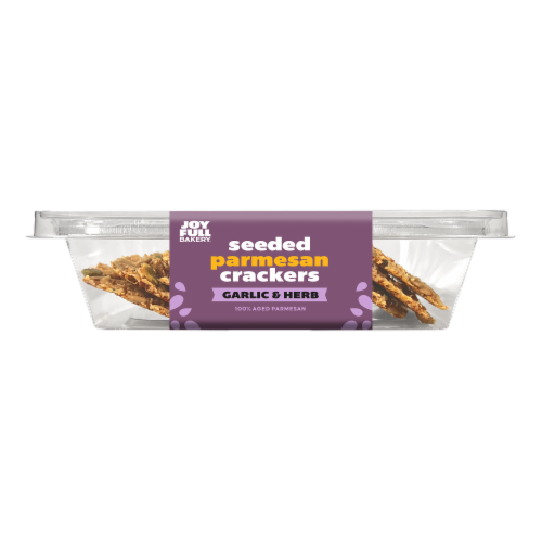Joyfull Bakery® Seeded Parmesan Garlic & Herb Crackers Perspective: front