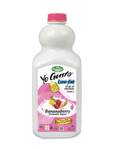 YoGusto® Low Fat Bananaberry Drinkable Yogurt Perspective: front