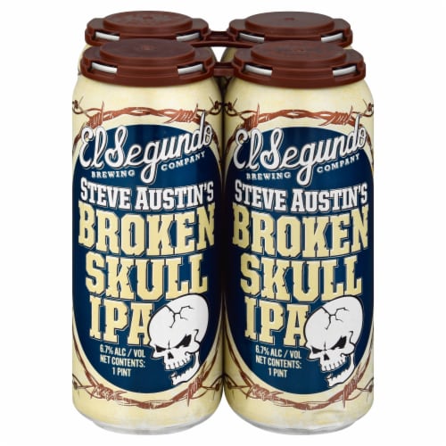 El Segundo Brewing Company Steve Austin's Broken Skull IPA Beer Perspective: front