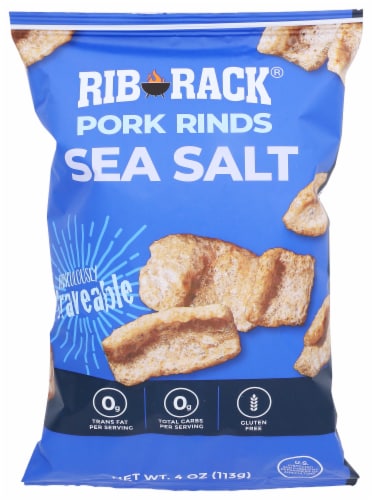 Rib Rack® Sea Salt Pork Rinds Perspective: front