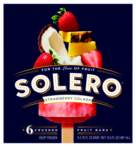 Solero Strawberry Colada Crushed Fruit Bars Perspective: front