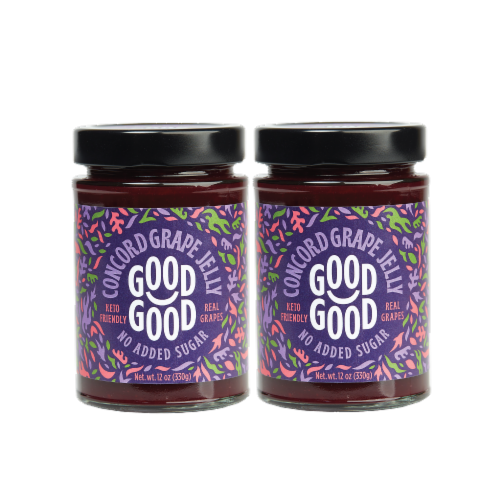 GOOD GOOD® Concord Grape Jelly (12oz) – No Added Sugar Perspective: front