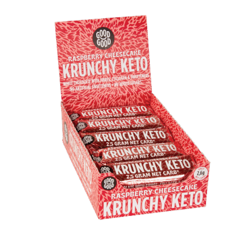 Krunchy Keto Bar - Raspberry Cheesecake - 15 x 1.23 oz (35g) Perspective: front