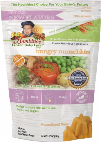 Bambino's Baby Food Hungry Munchkin Frozen Shaped Meals Perspective: front