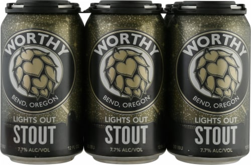 Worthy Brewing Co. Lights Out Extra Stout Beer Perspective: front