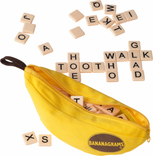 Bananagrams Crossword Tile Game - Yellow Perspective: front