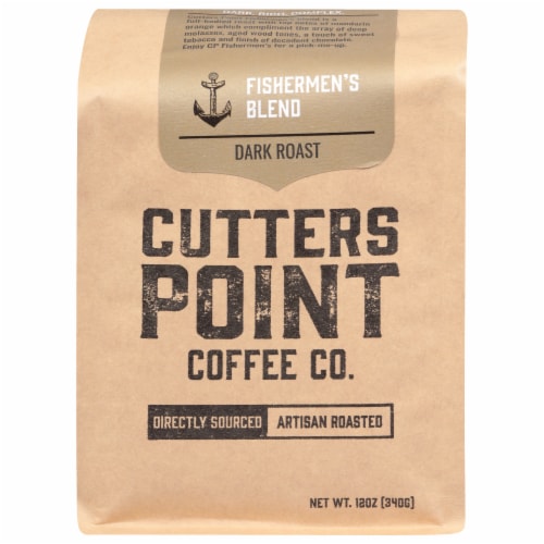 Cutters Point Coffee Co. Fishermen's Blend Dark Roast Ground Coffee Perspective: front