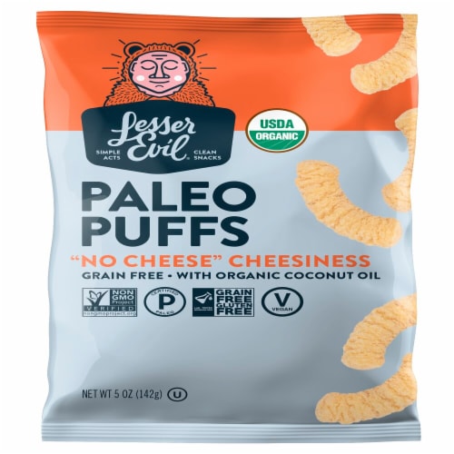 LesserEvil® Grain Free No Cheese Cheesiness Paleo Chips Perspective: front
