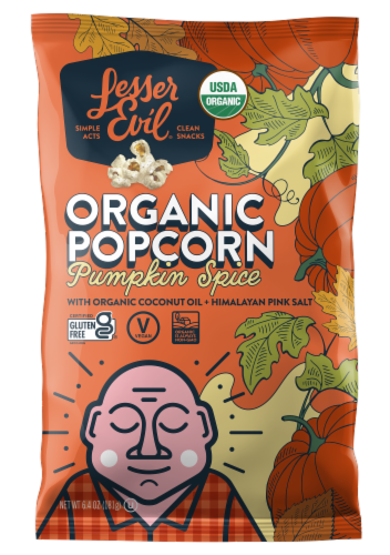 LesserEvil® Organic Pumpkin Spice Popcorn Perspective: front