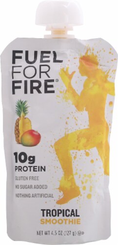 Fuel For Fire® Tropical Fruit + Protein Smoothie Pouch Perspective: front