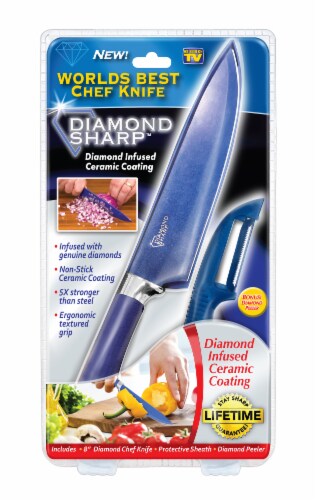 Diamond Sharp Diamond Infused Chef Knife - Blue, 8 in - Foods Co.