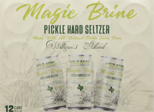 Wild Acre Brewing Co. Magic Brine Pickle Hard Seltzer Perspective: front